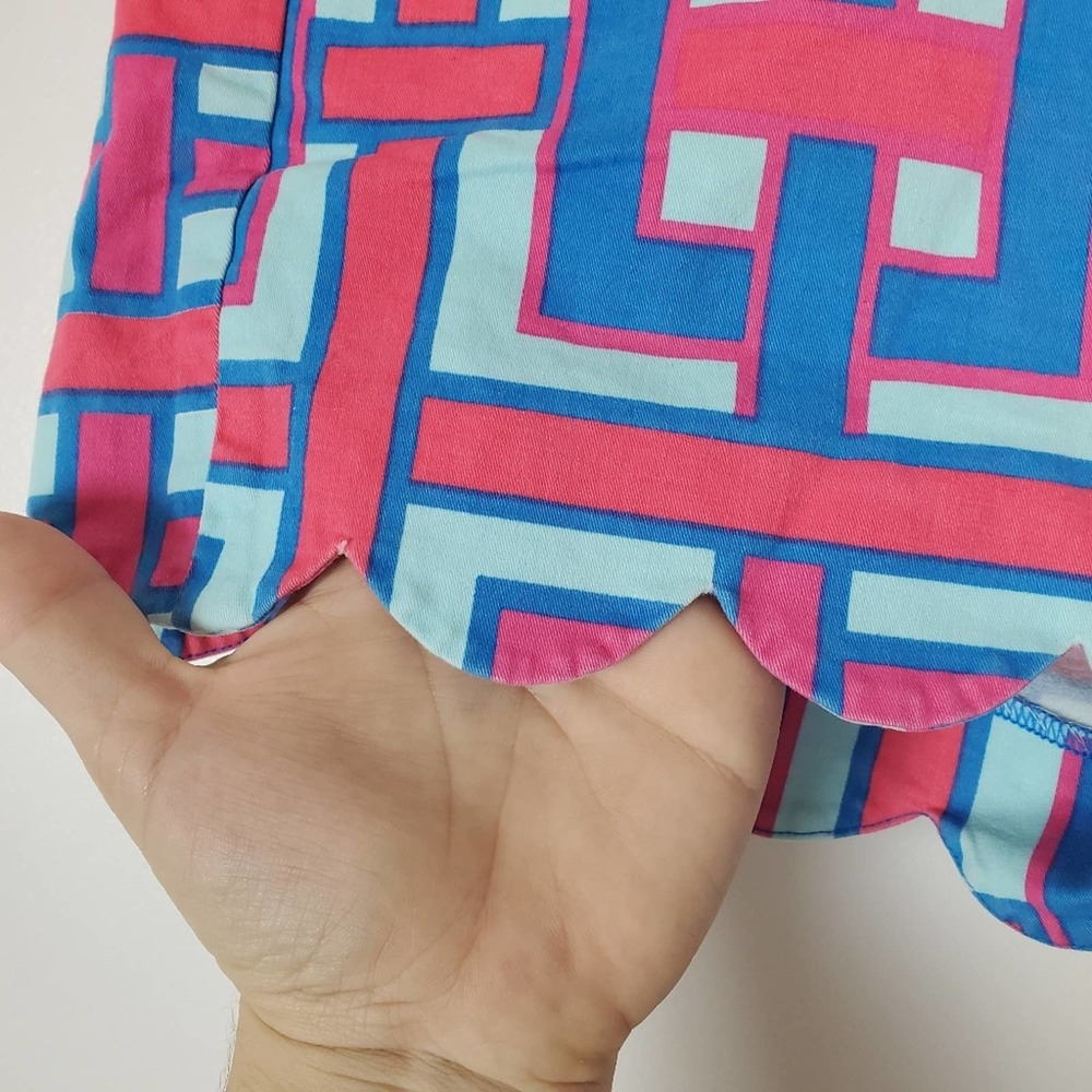 Crown & Ivy pink and blue scalloped shorts EUC - Picture 5 of 5
